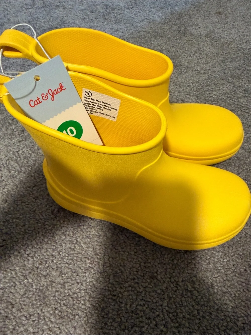Cat & Jack Bright Yellow Kids Rain Boots